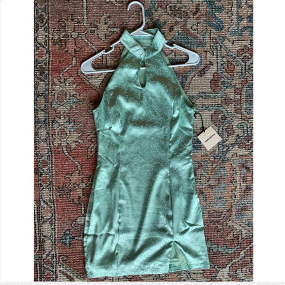 Light green superdown mini dress